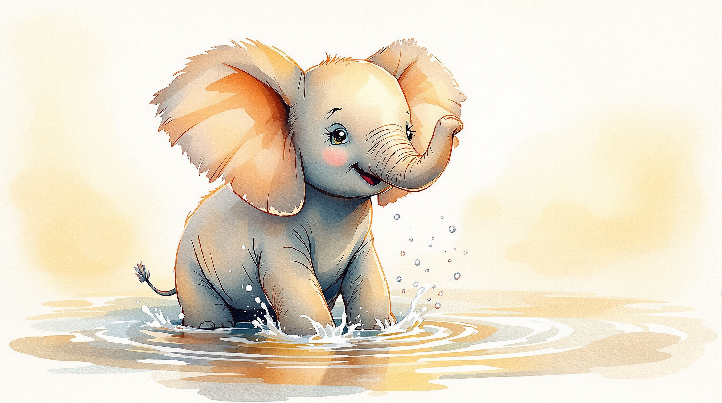 elephant watercolor wall art print for kids rooms